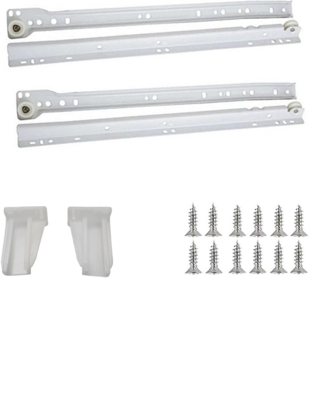 18" Drawer Slides, 4 Pairs, White